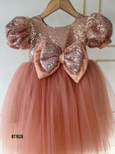 Load image into Gallery viewer, BT1628 Peach Perfection: A Sequined Spectacle for Little Shining Stars
