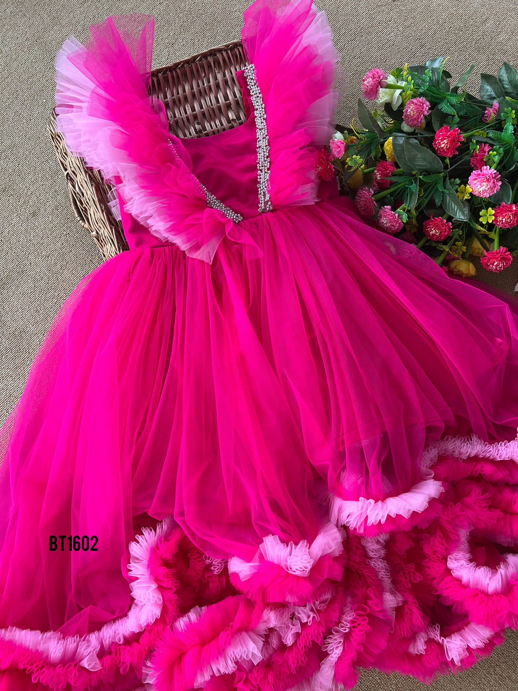 BT1602 Fuchsia Fantasy: The Fairy-Tale Party Gown for Little Stars