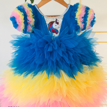 Load image into Gallery viewer, BT1605 Rainbow Unicorn - Vibrant Baby Party Frock