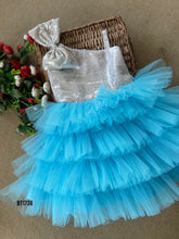 Load image into Gallery viewer, BT1738 Celestial Blue Sequin Ruffle Dress - Baby Glitz & Glam