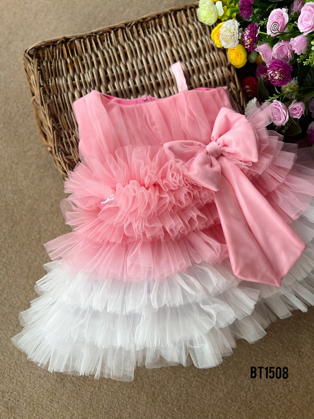 BT1508 Candyfloss Dream Layered Dress - Pastel Perfection for Little Darlings