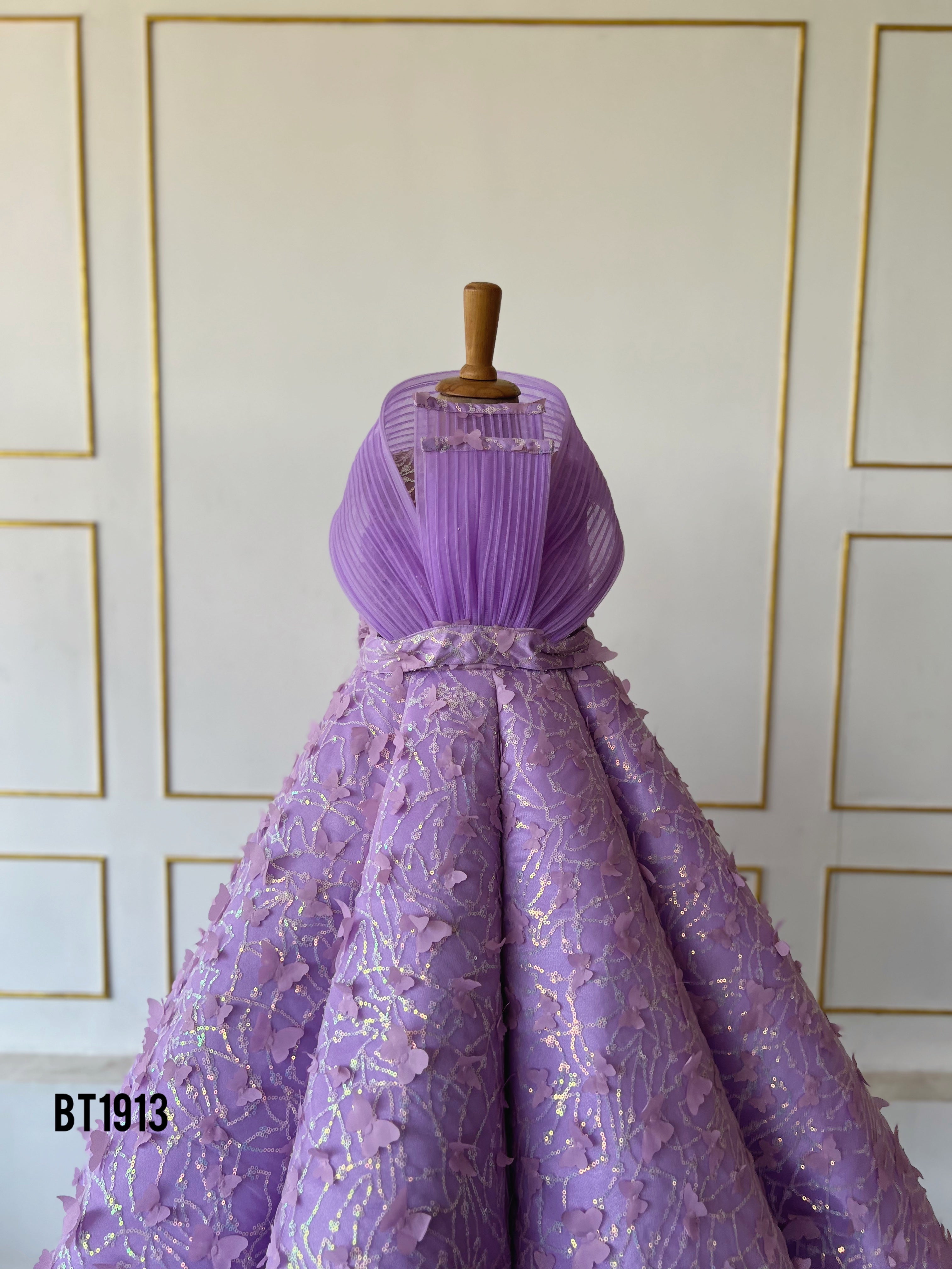 BT1913 Lavender Dream: Girls' Enchanted Party Gown