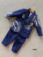 Load image into Gallery viewer, BT2083 🌌 Little Prince’s Navy Charm Party Wear Blazer For Little Boys 👑