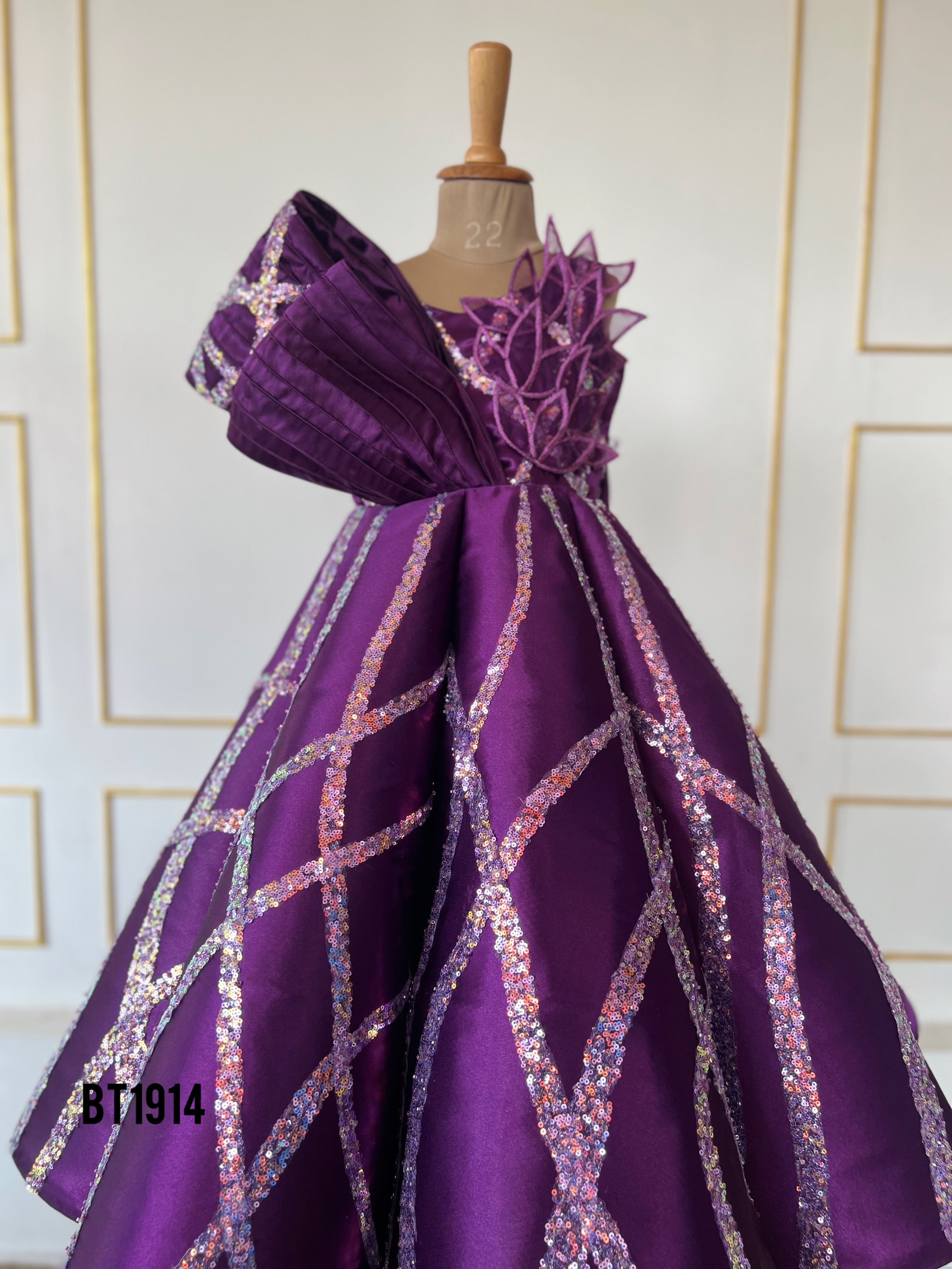BT1914 Enchanted Princess Gown - Sparkling Purple Dream