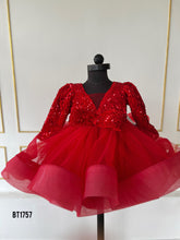 Load image into Gallery viewer, BT1757 Ruby Red Sparkle Dress for Little Showstoppers