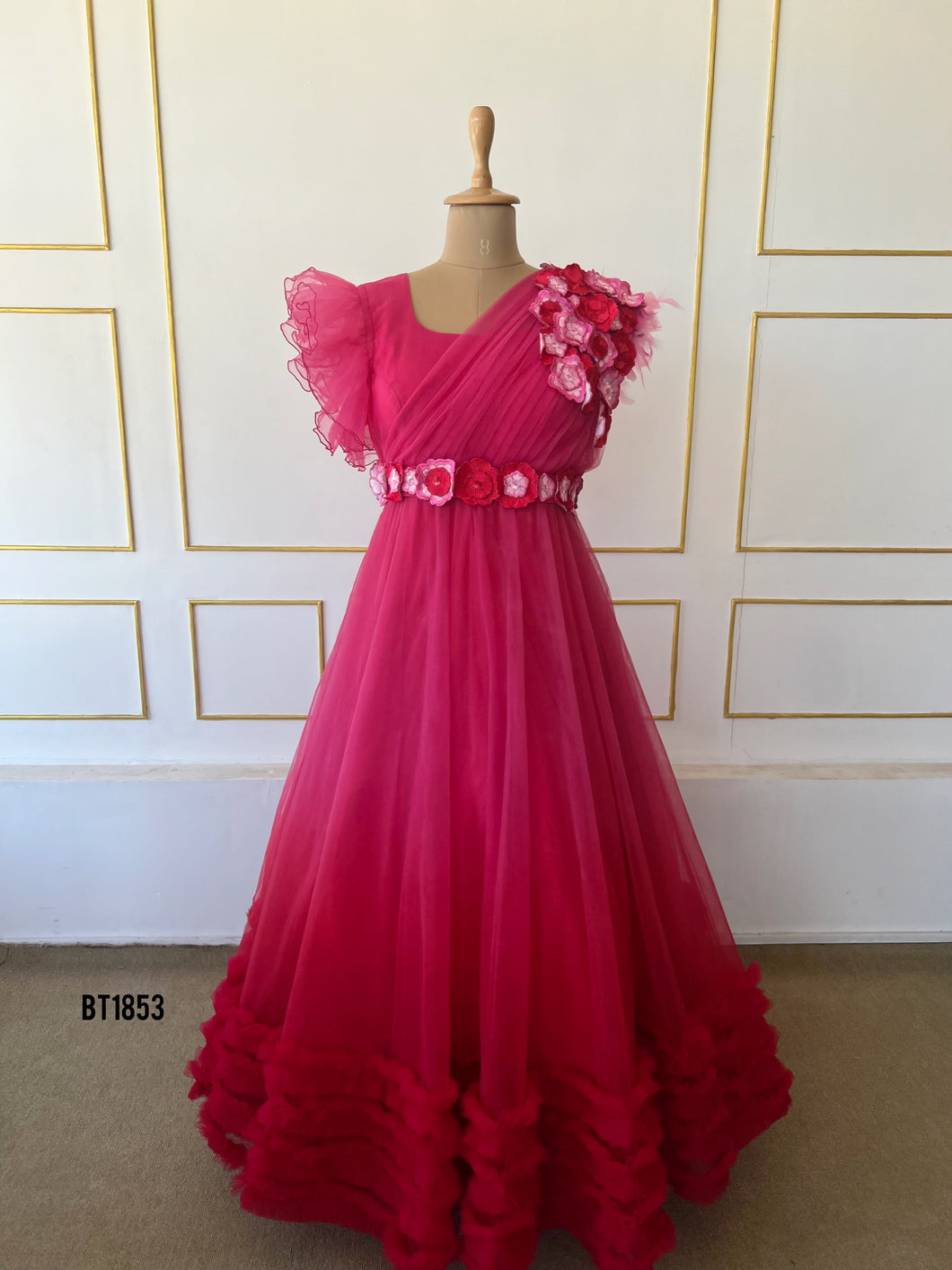 BT1853 Crimson Blossom Gala Gown - Celebrate Togetherness in Style!
