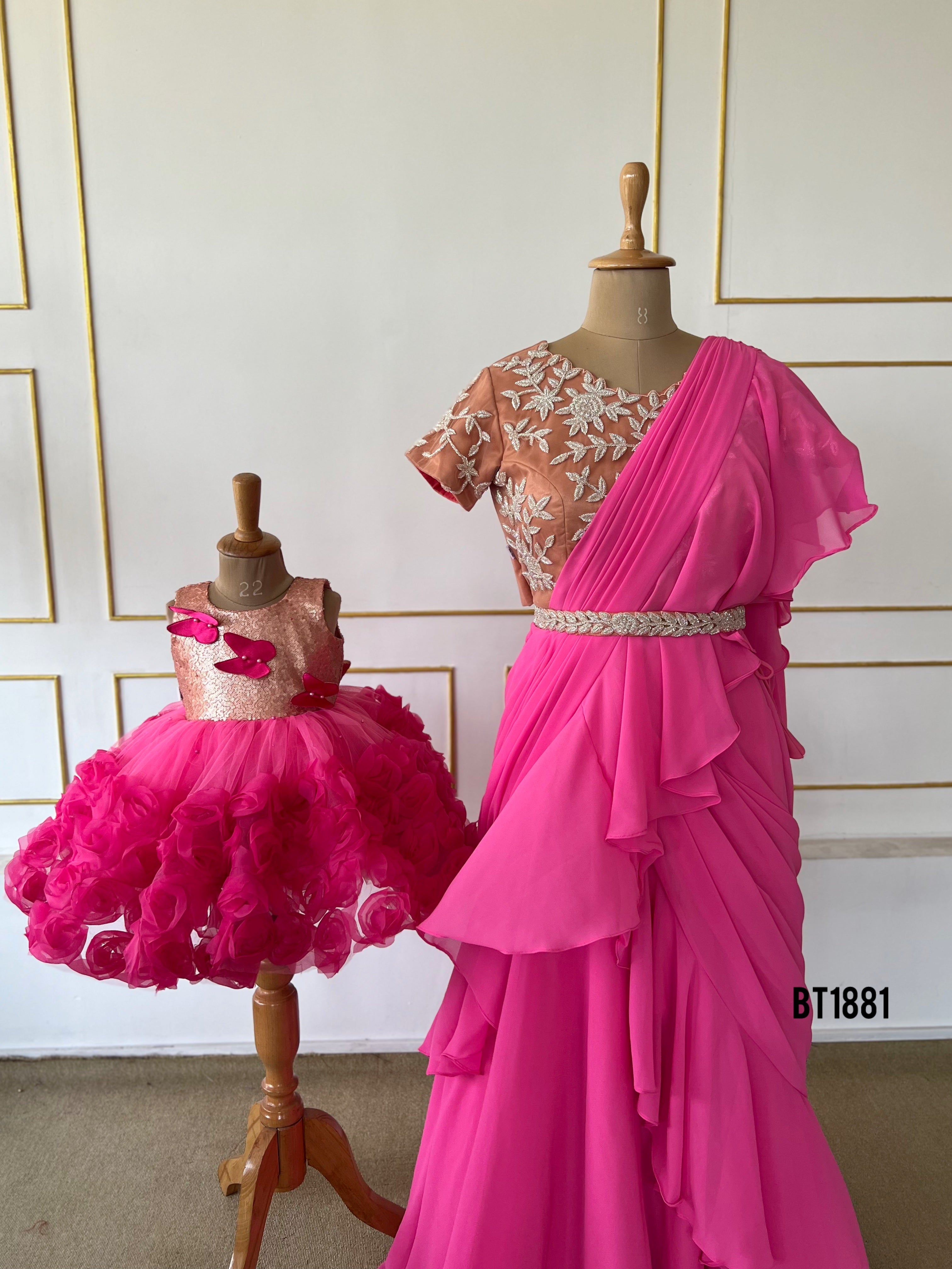 BT1881 Radiant Rose Twinning Attire for Mother & Babe