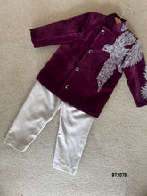 Load image into Gallery viewer, BT2079 🦅 Majestic Maroon: Eagle Embroidered Boys Party Wear Jodhpuri 🎉