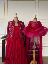 Load image into Gallery viewer, BT2206 Mom-Baby Ruby Red Combo: Shine Together in Royal Elegance ❤️✨