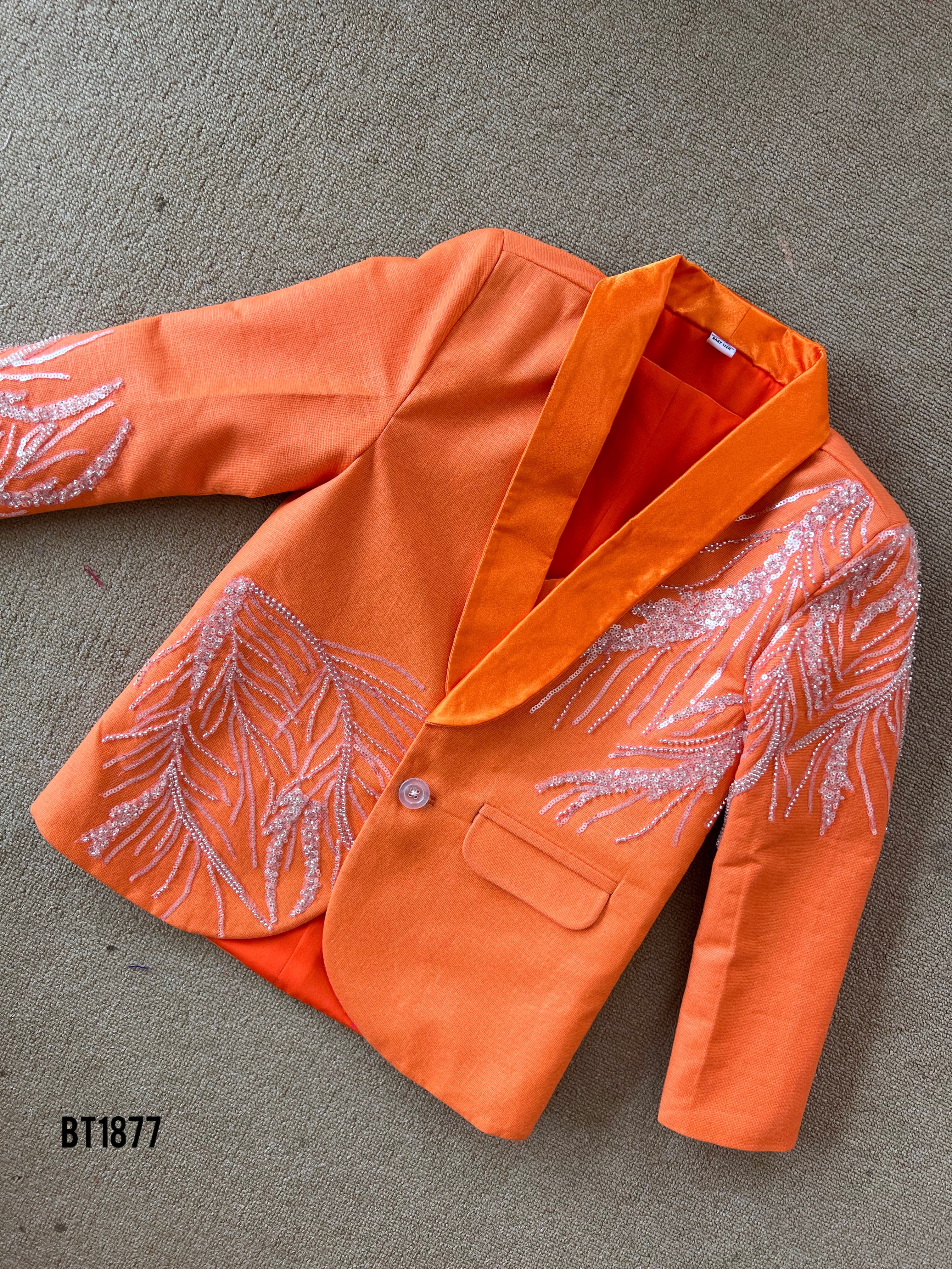 BT1877 Gleaming Coral - Embroidered Boys' Blazer