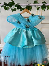 Load image into Gallery viewer, BT1612 Aqua Elegance: Enchanting Butterfly Gown for Tiny Trendsetters
