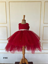 Load image into Gallery viewer, BT1883 Crimson Sparkle Party Frock Twirl-Ready for Little Divas