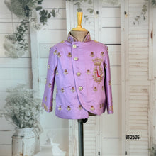 Load image into Gallery viewer, BT2506 Lavender Embroidered Baby Boy Indo-Western Blazer | Royal Party Wear for Birthdays & Weddings
