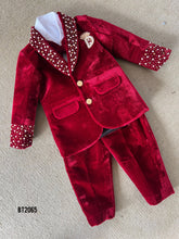 Load image into Gallery viewer, BT2065 Royal Red Velvet Party Wear Suit for Your Little Boys 👑❤️