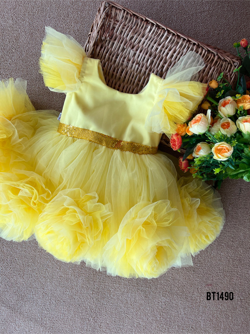 BT1490 Sunshine Blossom Baby Dress – A Delightful Charm