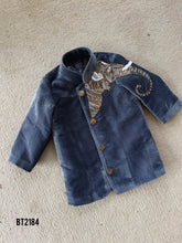 Load image into Gallery viewer, BT2184 Regal Elephant Embroidered Velvet Boys Party Wear Jacket 🐘✨