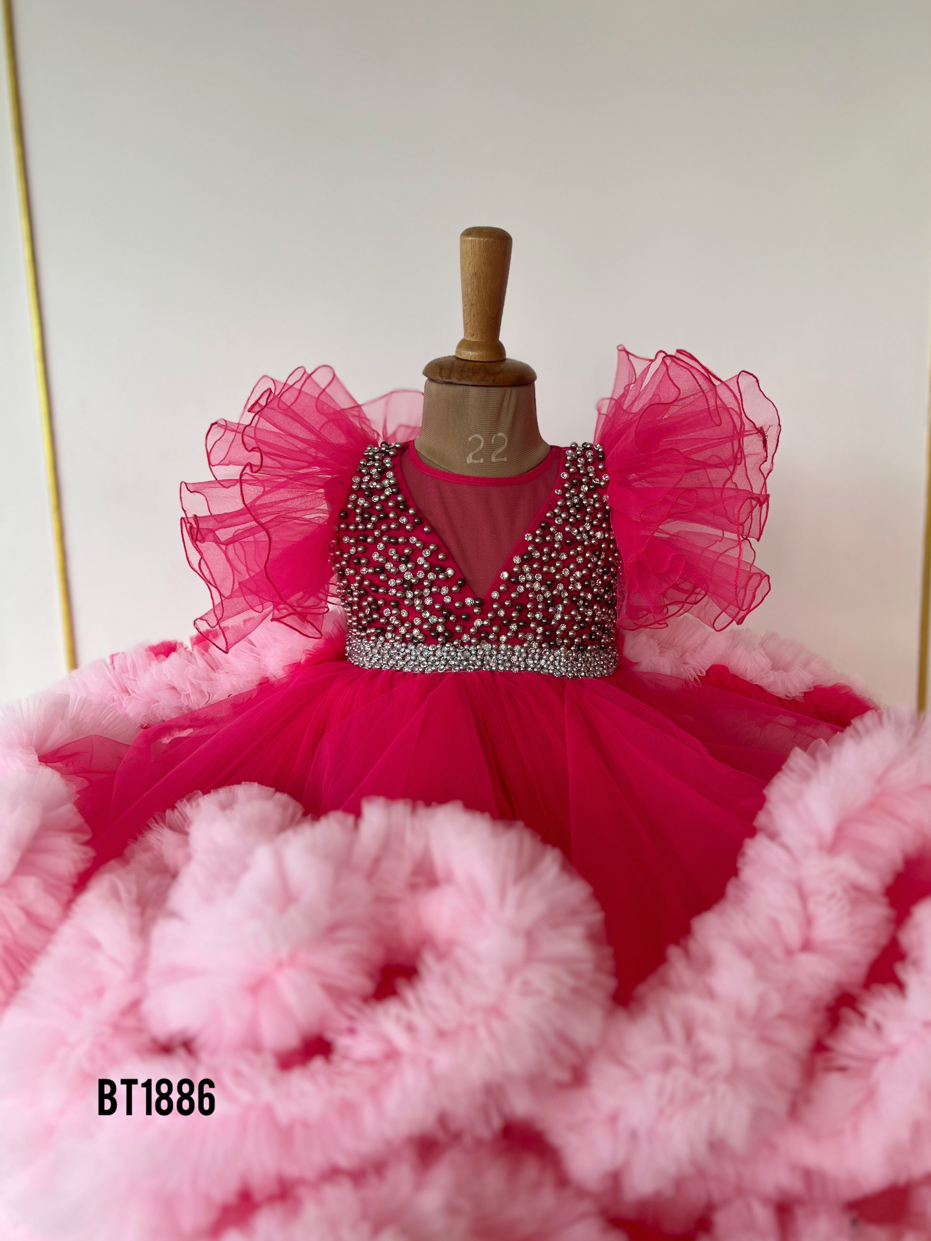 BT1886 Ruby Sparkle Princess Gown