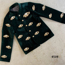 Load image into Gallery viewer, BT2219 Emerald Velvet Party Wear Jacket For Boys with Elephant Embroidery 🐘✨