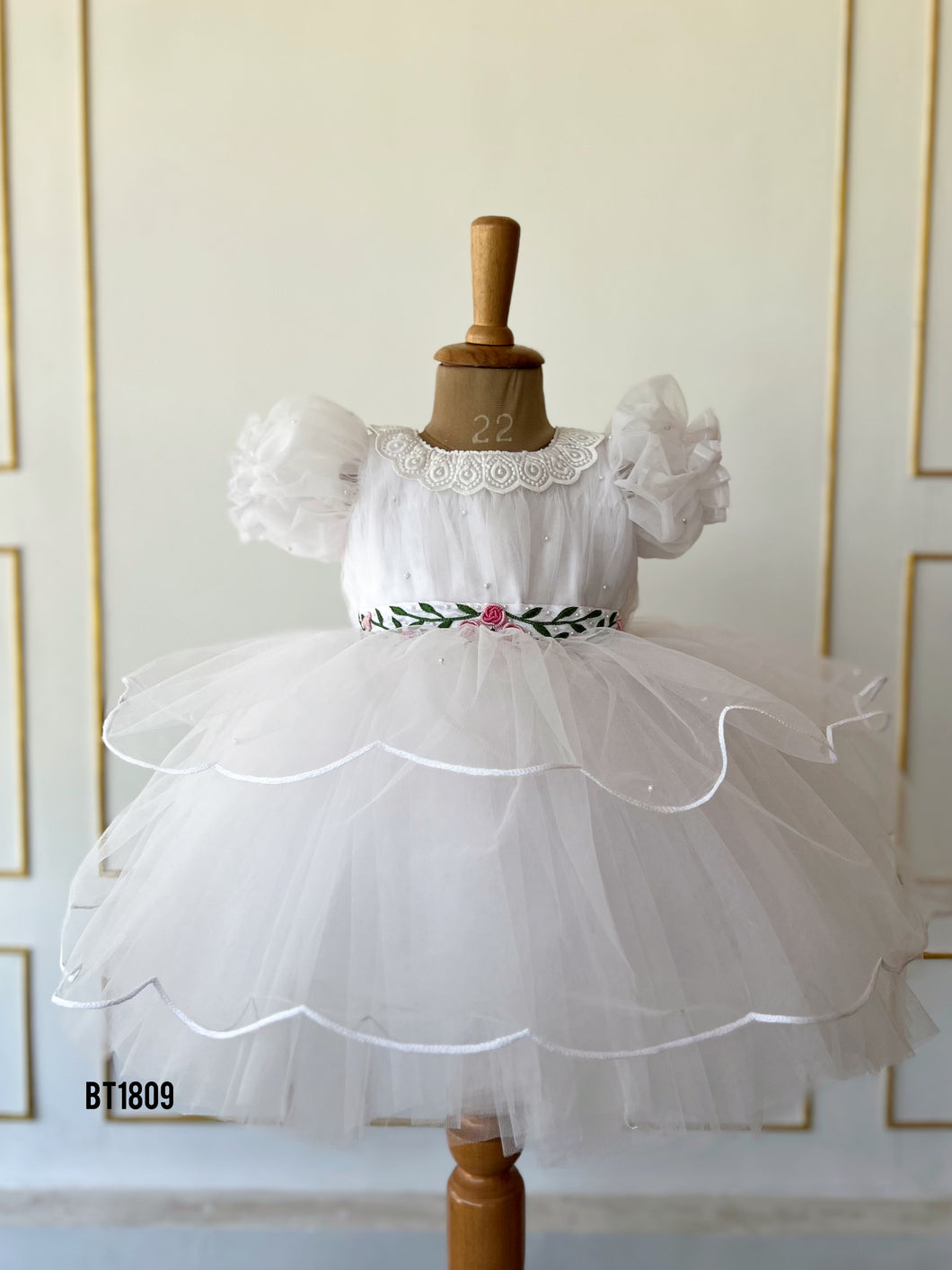 BT1809 Whispering White: An Ethereal Tulle Dress for Little Angels