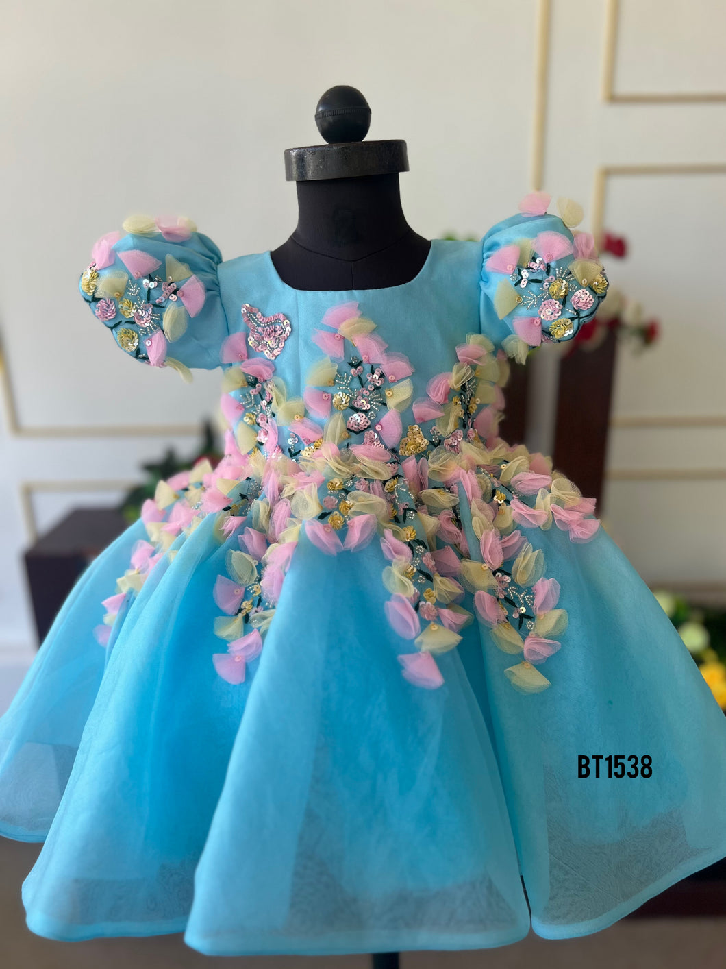 BT1538 Whimsical Blossom Fairytale Dress - Enchanting Floral Party Attire