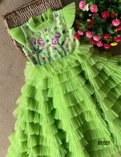 Load image into Gallery viewer, BT1521 Sparkling Lime Blossom Dress - A Delightful Choice for Little Celebrants!
