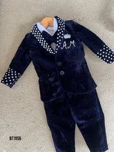 Load image into Gallery viewer, BT1956 Velvet Charm: A Dashing Velvet Party Wear Blazer for Little Boys