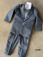 Load image into Gallery viewer, BT2236 🎩 Dapper Grey Tuxedo – Classic Elegance for Your Little Gentleman! 🤵✨