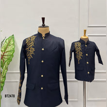 Load image into Gallery viewer, 💙 BT2478 Royal Midnight Dad & Son Jodhpuri Combo