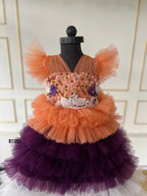 Load image into Gallery viewer, BT1752 Sunset Swirl Embellished Dress for Little Princesses