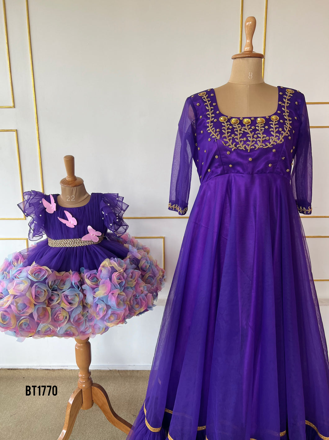 BT1770 Royal Bloom: Princess-Inspired Mommy & Me Gown Set