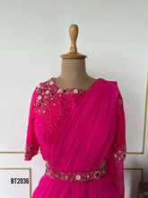 Load image into Gallery viewer, BT2036 Glamorous Fuchsia Saree Gown for Moms 💖✨