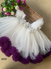 Load image into Gallery viewer, BT1747 Ethereal White & Amethyst Party Dress - Whispers of Elegance