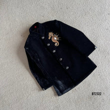 Load image into Gallery viewer, BT2322 🐉 Midnight Majesty Black Jodhpuri – A Royal Statement! ✨👑