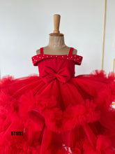 Load image into Gallery viewer, BT1893 Ruby Ruffle Gala Gown  A Red Carpet Affair for the Tiny Trendsetters
