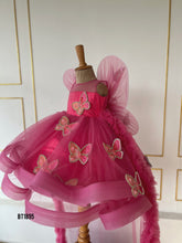 Load image into Gallery viewer, BT1895 Fuchsia Flutter Party Gown - Wings of Whimsy
