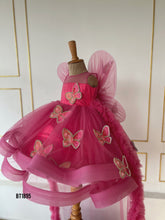 Load image into Gallery viewer, BT1895 Fuchsia Flutter Party Gown - Wings of Whimsy