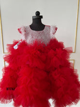 Load image into Gallery viewer, BT1742 Ruby Red Floral Fantasy Dress - A Joyful Splash of Color!