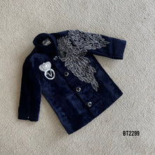 Load image into Gallery viewer, BT2299 🦚 Midnight Majesty Velvet Set – A Regal Look for Your Prince! 👑✨