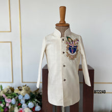 Load image into Gallery viewer, BT2240 👑 Imperial Ivory Krishna Theme Sherwani – The Essence of Timeless Royalty! 🤵✨