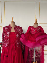 Load image into Gallery viewer, BT2206 Mom-Baby Ruby Red Combo: Shine Together in Royal Elegance ❤️✨