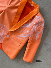 Load image into Gallery viewer, BT1877 Gleaming Coral - Embroidered Boys Party Wear Blazer