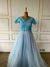 Load image into Gallery viewer, BT1986 Mommy & Me: Elegant Blue Twinning Set for Special Celebrations