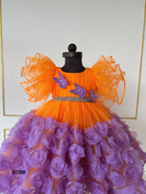 Load image into Gallery viewer, BT2009 🦋 Vibrant Orange & Purple Butterfly Dress – Perfect for Fairy-Tale Celebrations! 🧚♀️🎉