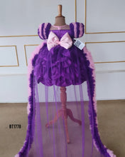 Load image into Gallery viewer, BT1778 Royal Ruffles Majestic Purple Peacock Party Dress