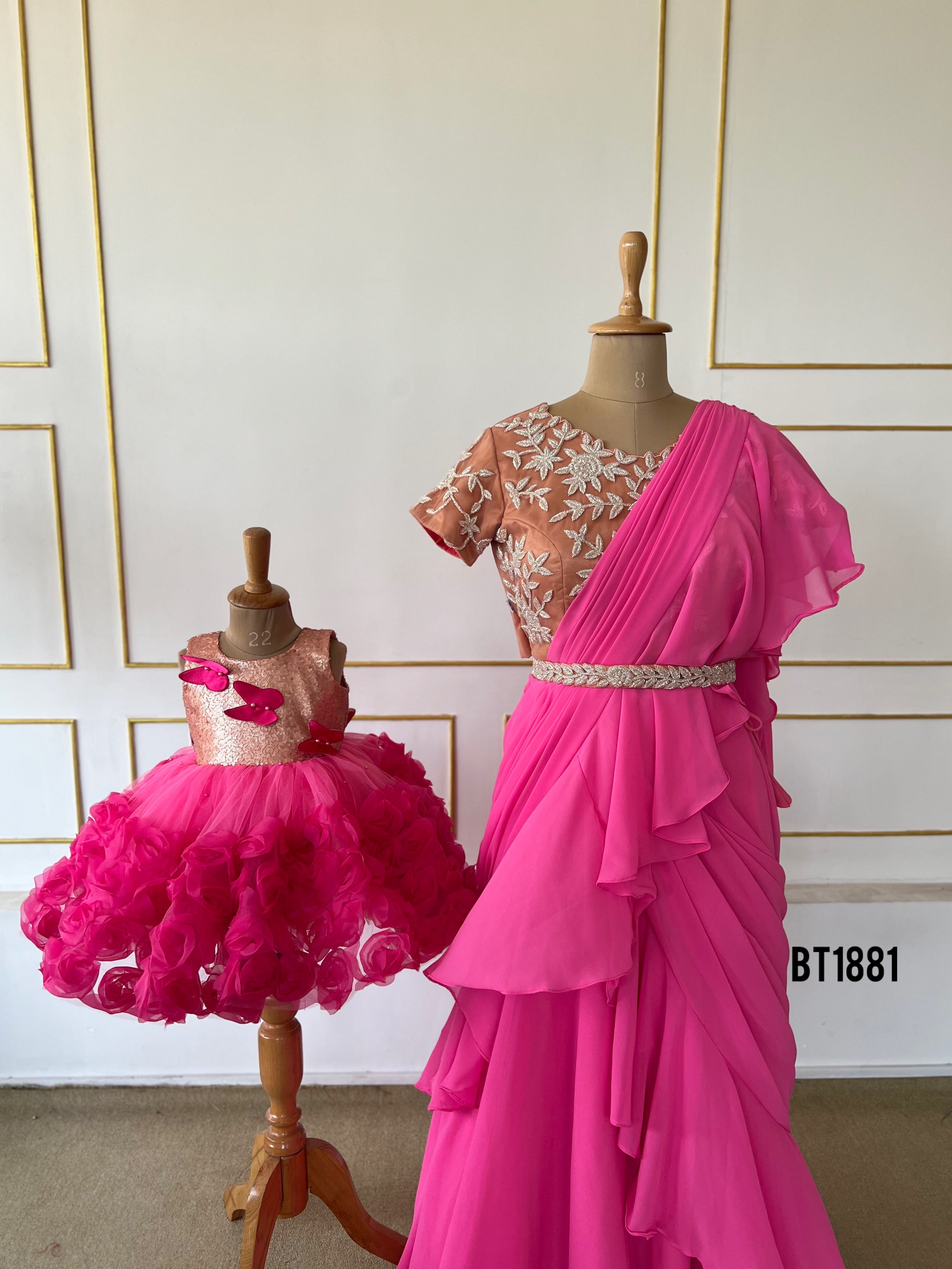 BT1881 Radiant Rose Twinning Attire for Mother & Babe