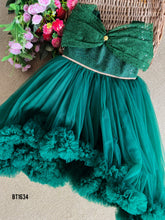 Load image into Gallery viewer, BT1634 Emerald Enchantment Festive Dress - A Touch of Sparkle for Your Little Star
