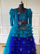 Load image into Gallery viewer, BT1569 Majestic Peacock - Royal Twirls Mother & Daughter Ensemble