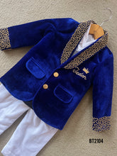 Load image into Gallery viewer, BT2104 Royal Velvet Boys Party wear Suit for Little Kings 👑💙