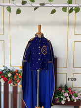 Load image into Gallery viewer, BT2208 Royal Blue Prince Cape Set Boys Party Wear: Fit for a Little King 👑✨