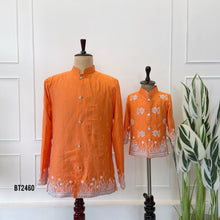 Load image into Gallery viewer, BT2460 Underwater Theme Embroidered Dad & Son Designer Jodhpuri Set 🌊🐚🧡